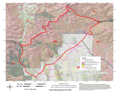 Map the Xperience Colorado GMU 500 - Hunt Colorado digital map