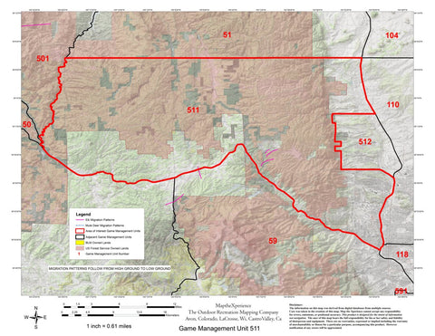 Map the Xperience Colorado GMU 511 - Hunt Colorado digital map