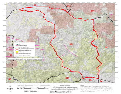 Map the Xperience Colorado GMU 581 - Hunt Colorado digital map