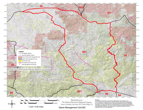 Map the Xperience Colorado GMU 581 - Hunt Colorado digital map