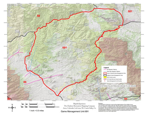Map the Xperience Colorado GMU 691 - Hunt Colorado digital map