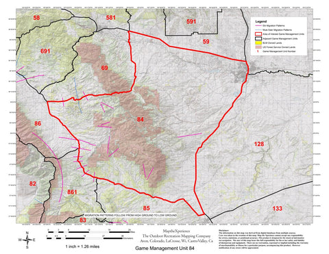 Map the Xperience Colorado GMU 84 - Hunt Colorado digital map