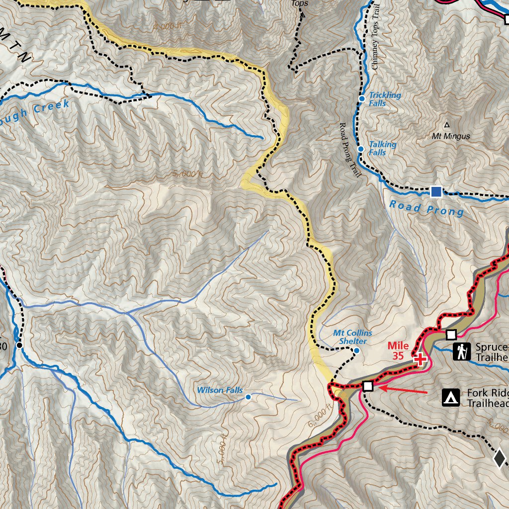 Great Smoky Mountains National Park Fishing Map by Map the Xperience 