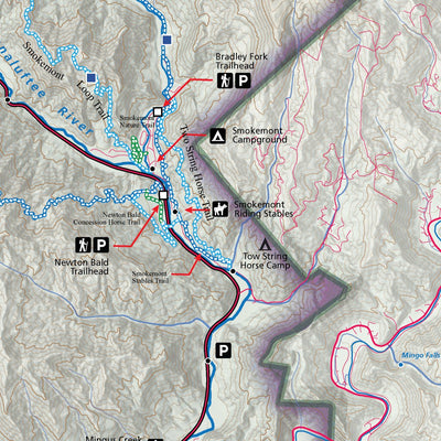 Map the Xperience Great Smoky Mountains National Park Hiking Trails Map digital map