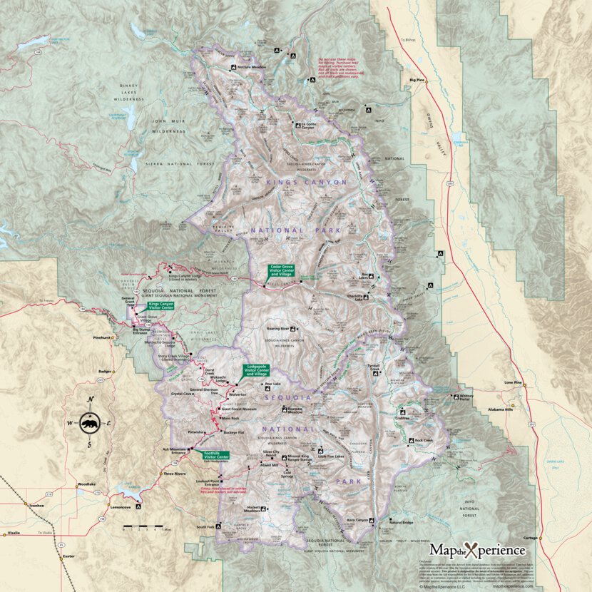  Sequoia and Kings Canyon National Parks Map (National  Geographic Trails Illustrated Map, 205): 0749717009844: National Geographic  Maps: Sports & Outdoors