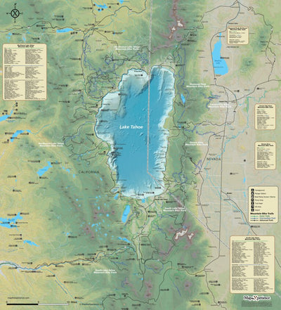 Map the Xperience Lake Tahoe Trails Map - Hike California - Bike California - Hike Nevada - Bike Nevada digital map
