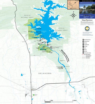 Map the Xperience Mountain Fork River - Fish Oklahoma digital map