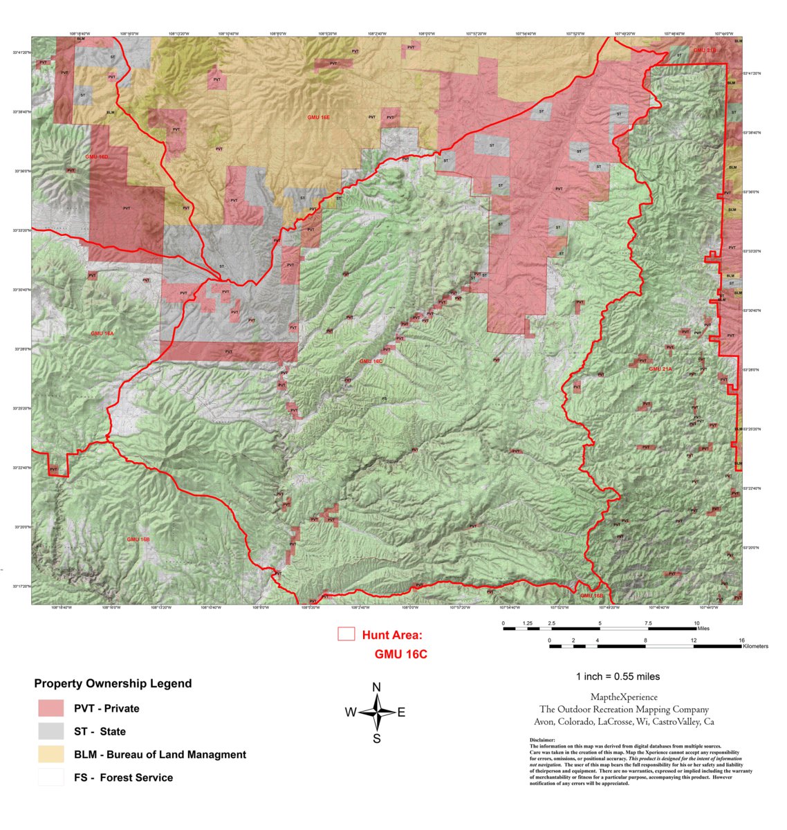 New Mexico Gmu 16c Hunt New Mexico Map By Map The Xperience Avenza Maps 0873