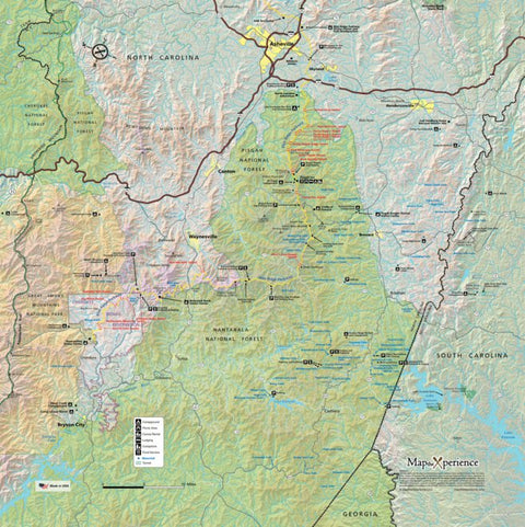 Map the Xperience Transylvania County North Carolina Waterfall Map - Drive North Carolina digital map