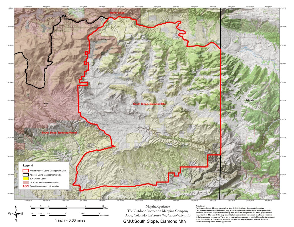 Utah DWR South SlopeDiamond Mountain Hunt Utah Map by Map the
