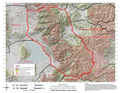 Map the Xperience Utah DWR Wasatch Mountains West - Hunt Utah digital map
