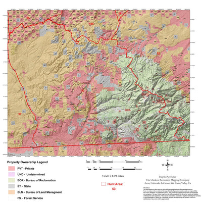 Map the Xperience Wyoming Antelope Hunt Area 53 - Hunt Wyoming digital map