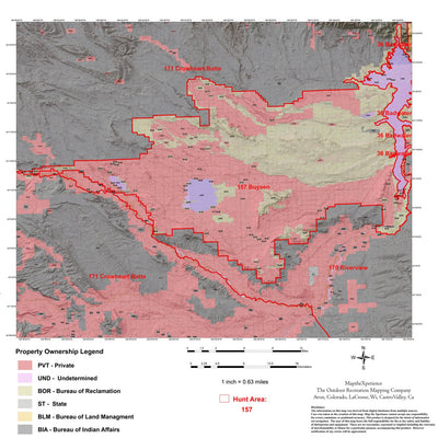 Map the Xperience Wyoming Deer Hunt Area 157 - Hunt Wyoming digital map