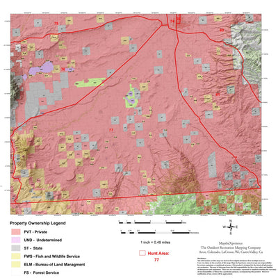 Map the Xperience Wyoming Deer Hunt Area 77 - Hunt Wyoming digital map