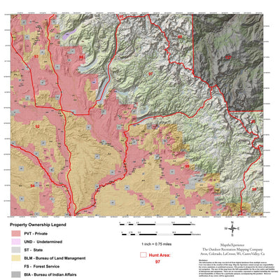 Map the Xperience Wyoming Elk Hunt Area 97 - Hunt Wyoming digital map