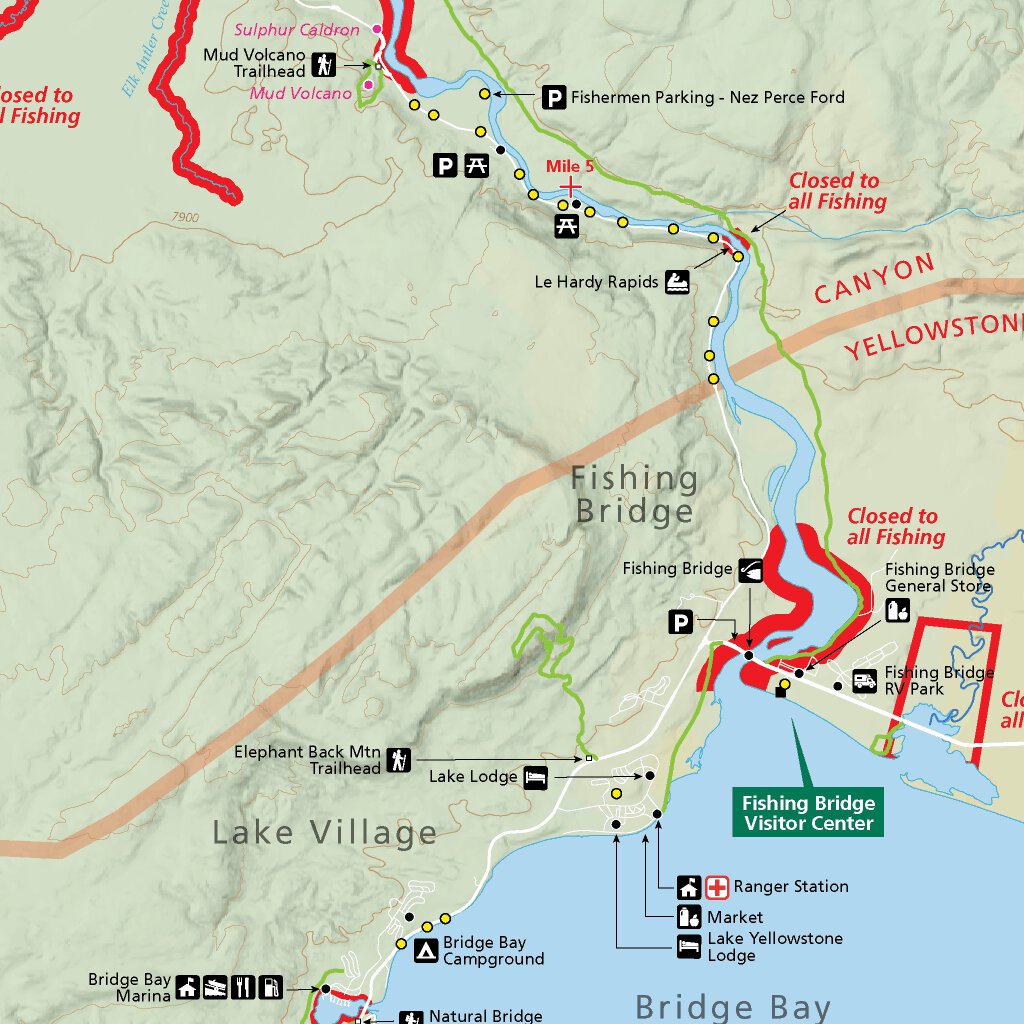 Yellowstone National Park Fishing Map by Map the Xperience | Avenza Maps