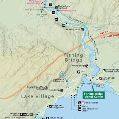 Map the Xperience Yellowstone National Park Hiking Trails Map - Hike Yellowstone - Bike Yellowstone digital map