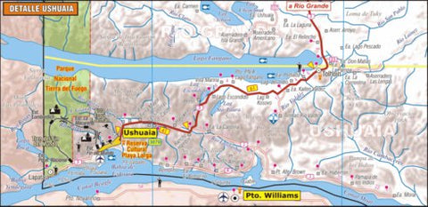 MAPAS ARGENGUIDE De Latinbaires Editores srl Detalle de Ushuaia digital map