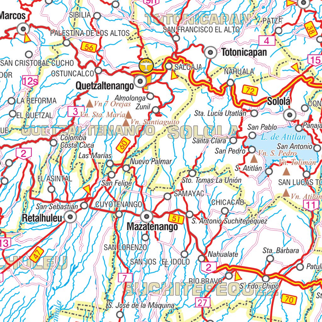 Guatemala rutas y caminos Map by MAPAS ARGENGUIDE De Latinbaires ...
