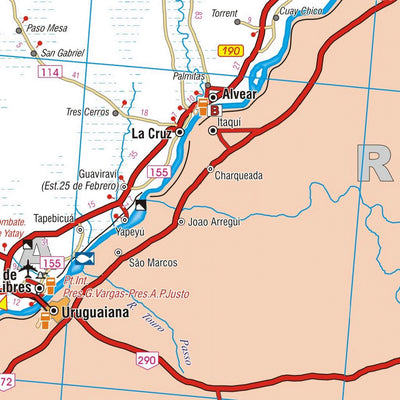 Mapa de Entre Ríos, Corrientes, Misiones, Uruguay y Sur del Paraguay Preview 2