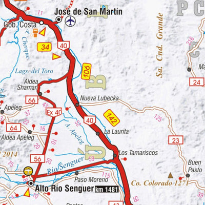 Mapa de la Ruta 40 - Zona Sur Map by MAPAS ARGENGUIDE De Latinbaires ...