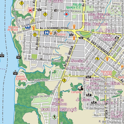 MAPAS ARGENGUIDE De Latinbaires Editores srl Mapa de las Tres Fronteras Puerto Iguazú, Foz de Iguazú y Ciudad del Este digital map