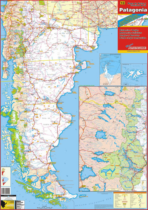 MAPAS ARGENGUIDE De Latinbaires Editores srl Mapa de Rutas de la Patagonia digital map