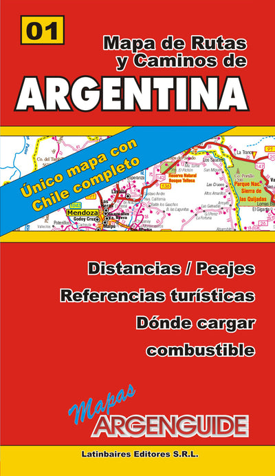 MAPAS ARGENGUIDE De Latinbaires Editores srl Mapa de Rutas y Caminos de Argentina bundle