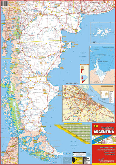 Mapa de Rutas y Caminos de Argentina Sur Preview 1