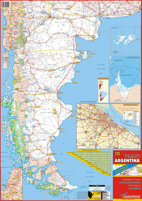 Mapa de Rutas y Caminos de Argentina Sur Preview 1