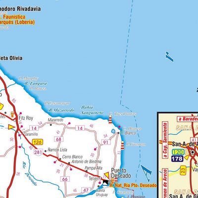 Mapa de Rutas y Caminos de Argentina Sur Preview 2