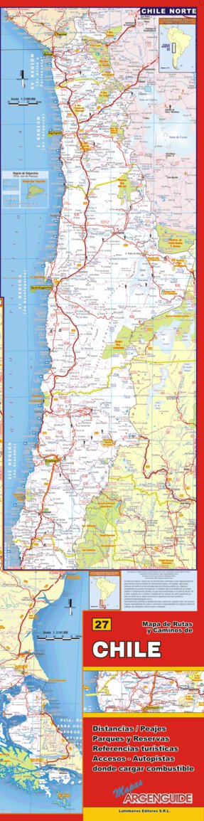 MAPAS ARGENGUIDE De Latinbaires Editores srl Mapa de Rutas y Caminos de Chile - Zona Norte digital map