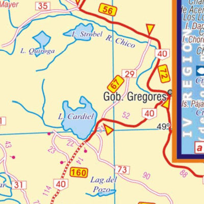 MAPAS ARGENGUIDE De Latinbaires Editores srl Mapa de Rutas y Caminos de Chile - Zona Sur digital map