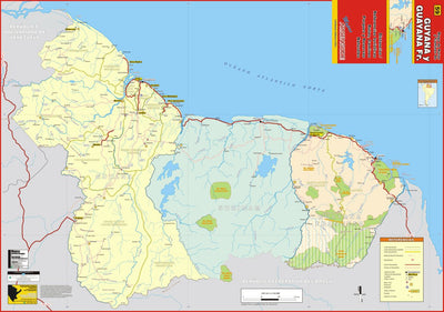 MAPAS ARGENGUIDE De Latinbaires Editores srl Mapa de Rutas y Caminos de Guayana y Guayana Francesa digital map