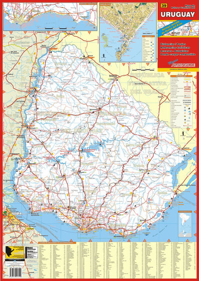 MAPAS ARGENGUIDE De Latinbaires Editores srl Mapa de Rutas y Caminos de Uruguay digital map