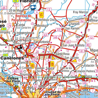 MAPAS ARGENGUIDE De Latinbaires Editores srl Mapa de Rutas y Caminos de Uruguay digital map