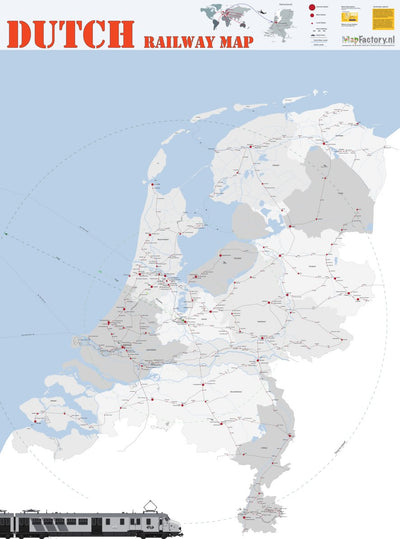 Mapfactory Dutch Railway Map 2022 digital map