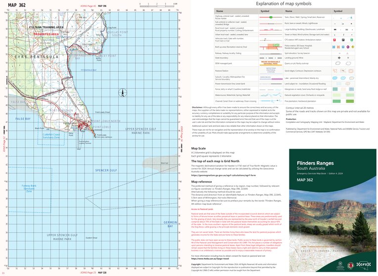 Flinders Ranges Map 362 by Mapland - Department for Environment and ...