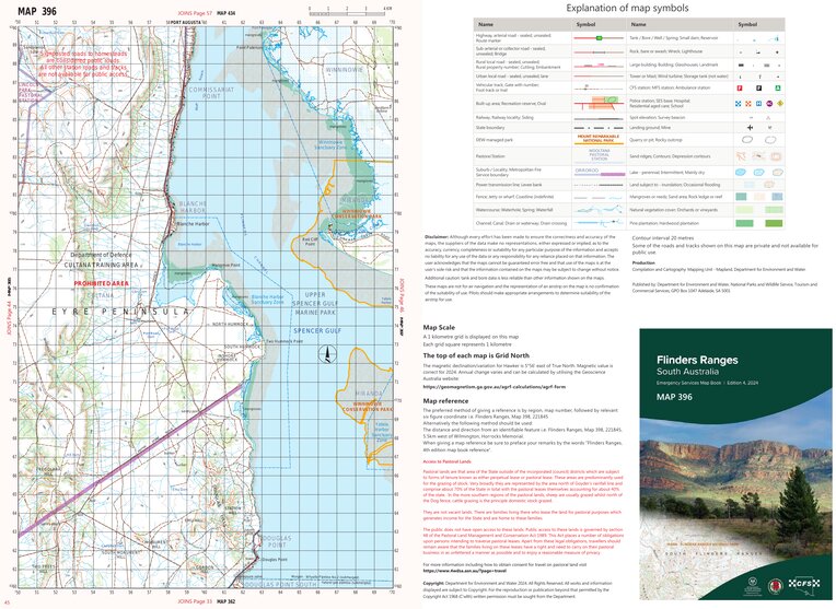 Flinders Ranges Map 396 by Mapland - Department for Environment and ...