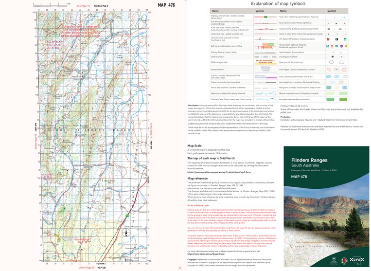 Flinders Ranges Physical Map Flinders Ranges Map 476 by Mapland - Department for Environment and ...