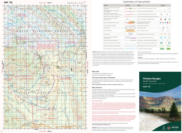 Flinders Ranges Map 701 by Mapland - Department for Environment and ...