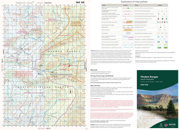 Flinders Ranges Map 820 by Mapland - Department for Environment and ...