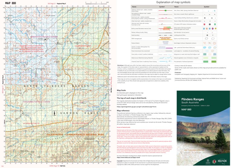 Flinders Ranges Map 880 by Mapland - Department for Environment and ...
