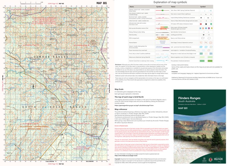 Flinders Ranges Map 881 by Mapland - Department for Environment and ...