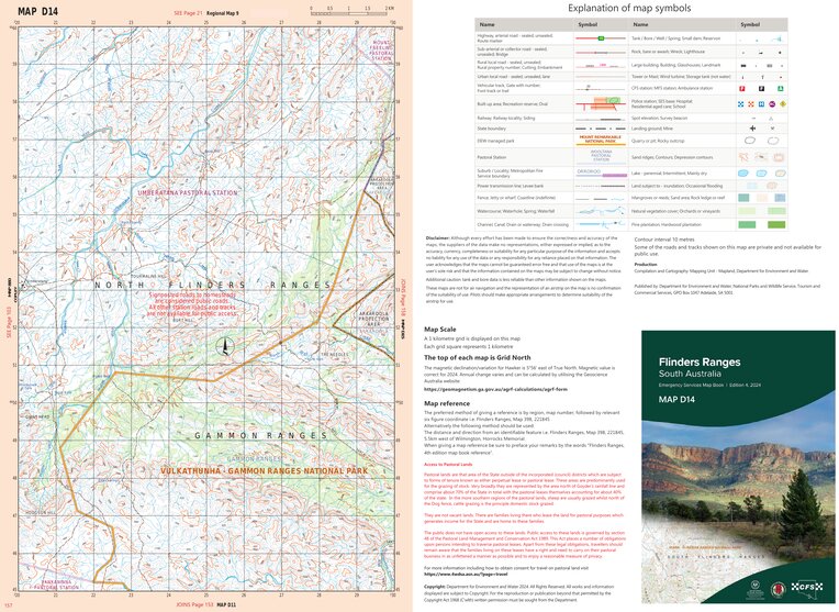 Filinders Ranges Map Flinders Ranges Map D14 by Mapland - Department for Environment and ...