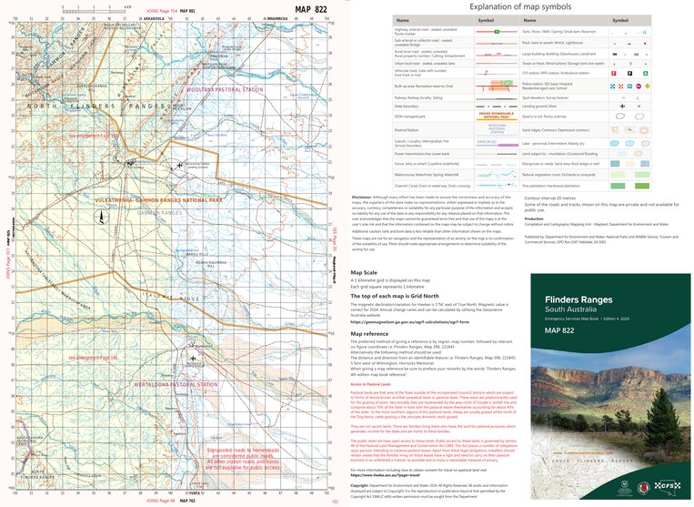 Flinders Ranges Map 822 by Mapland - Department for Environment and ...