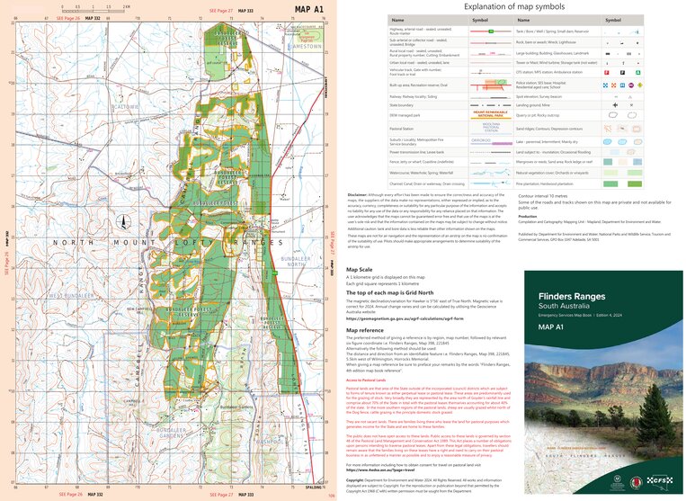 Flinders Ranges Map A1 by Mapland - Department for Environment and ...