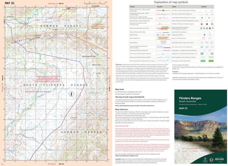 Flinders Ranges Map D1 by Mapland - Department for Environment and ...
