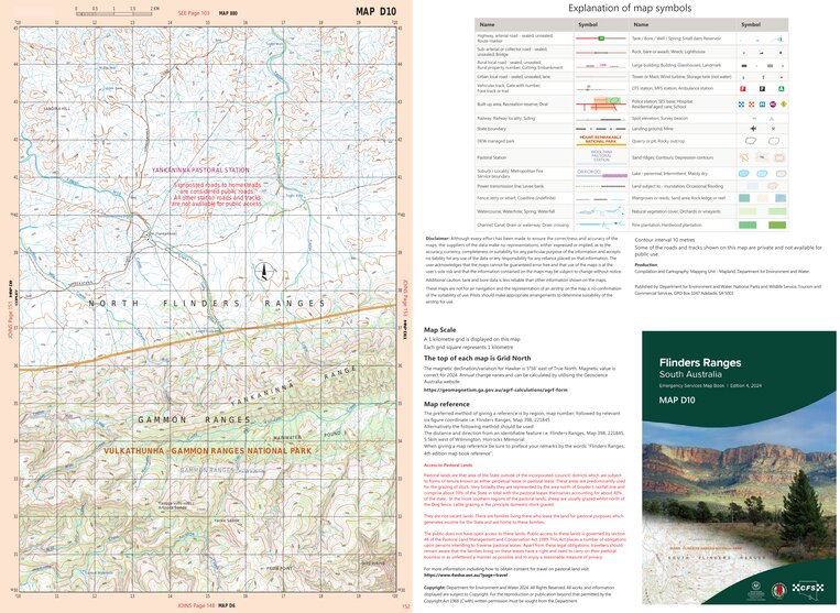 Flinders Ranges Map D10 by Mapland - Department for Environment and ...
