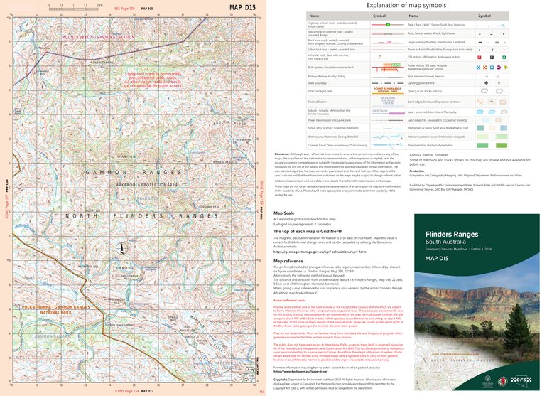 Flinders Ranges Map D15 by Mapland - Department for Environment and ...